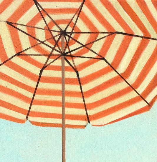 Orange & White Stripe Umbrella